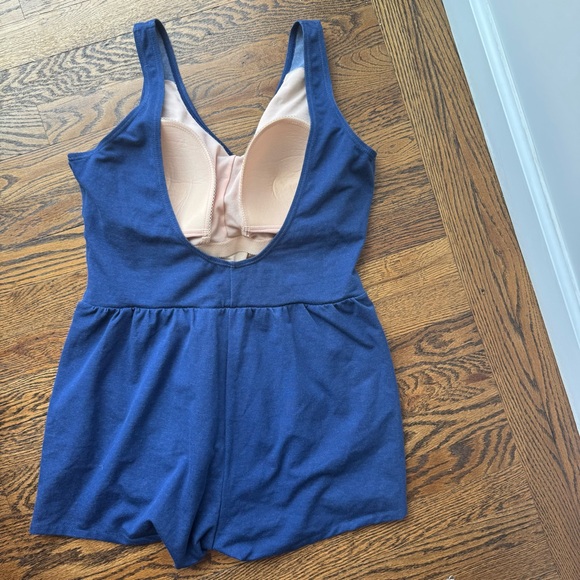Blair Vintage Bathing Suit Navy Blue with Embroidery Star Romper Size 18 - Picture 4 of 6